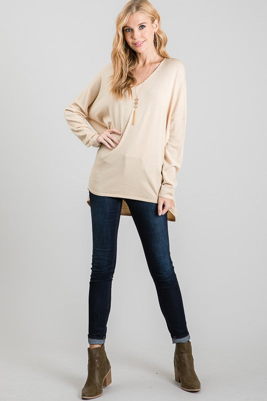 OVER-SIZED BUTTERCREAM TUNIC SWEATER