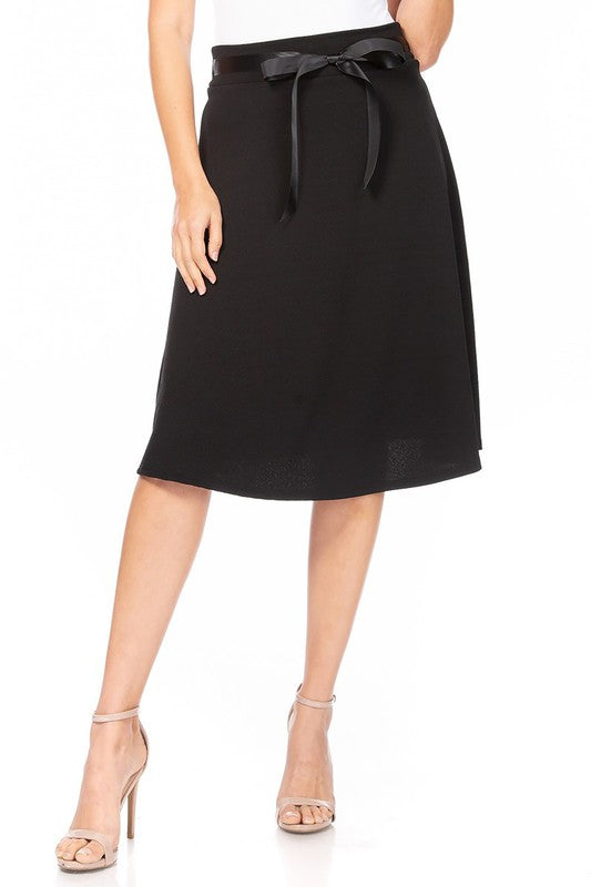 A-line Skirt With Waist Tie