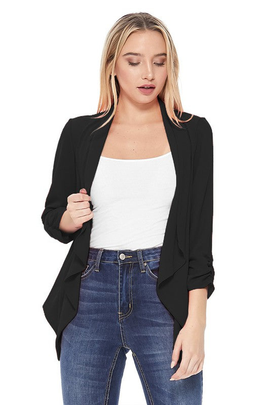 Draped Neckline Cardigan