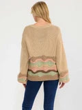 Multi Color Button Up Knit Sweater