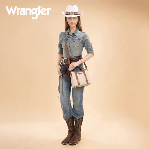 Wrangler Braided Whipstitch Top Handle Small Tote/Crossbody