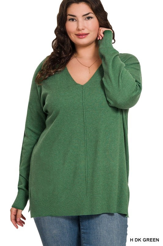 PLUS FRONT SEAM SWEATER