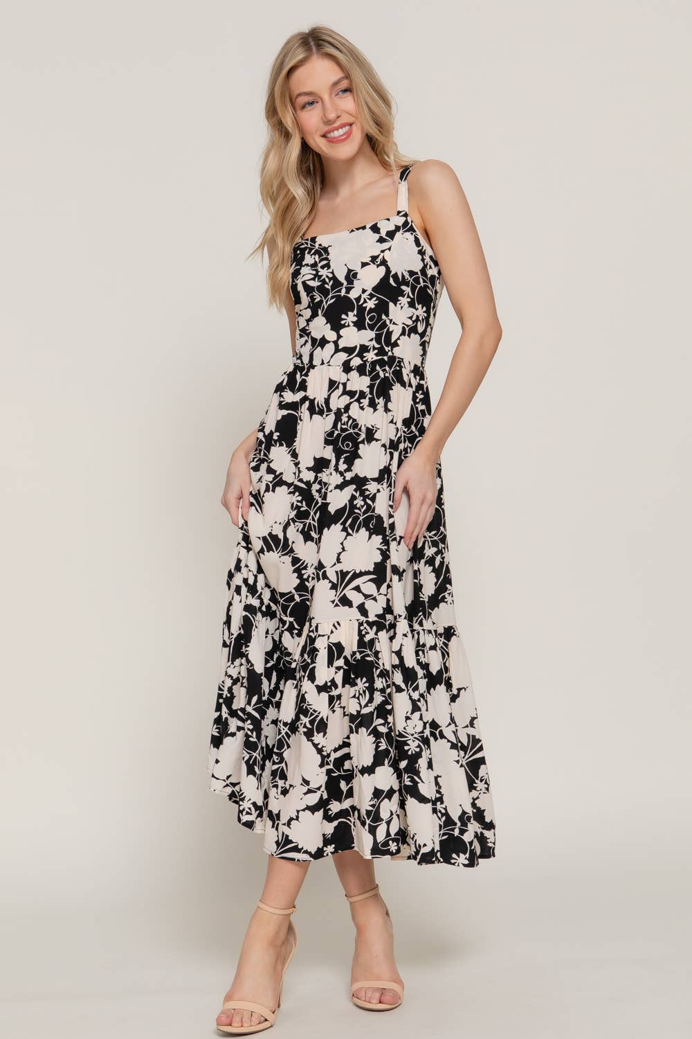 Floral Print Cami Midi Dress