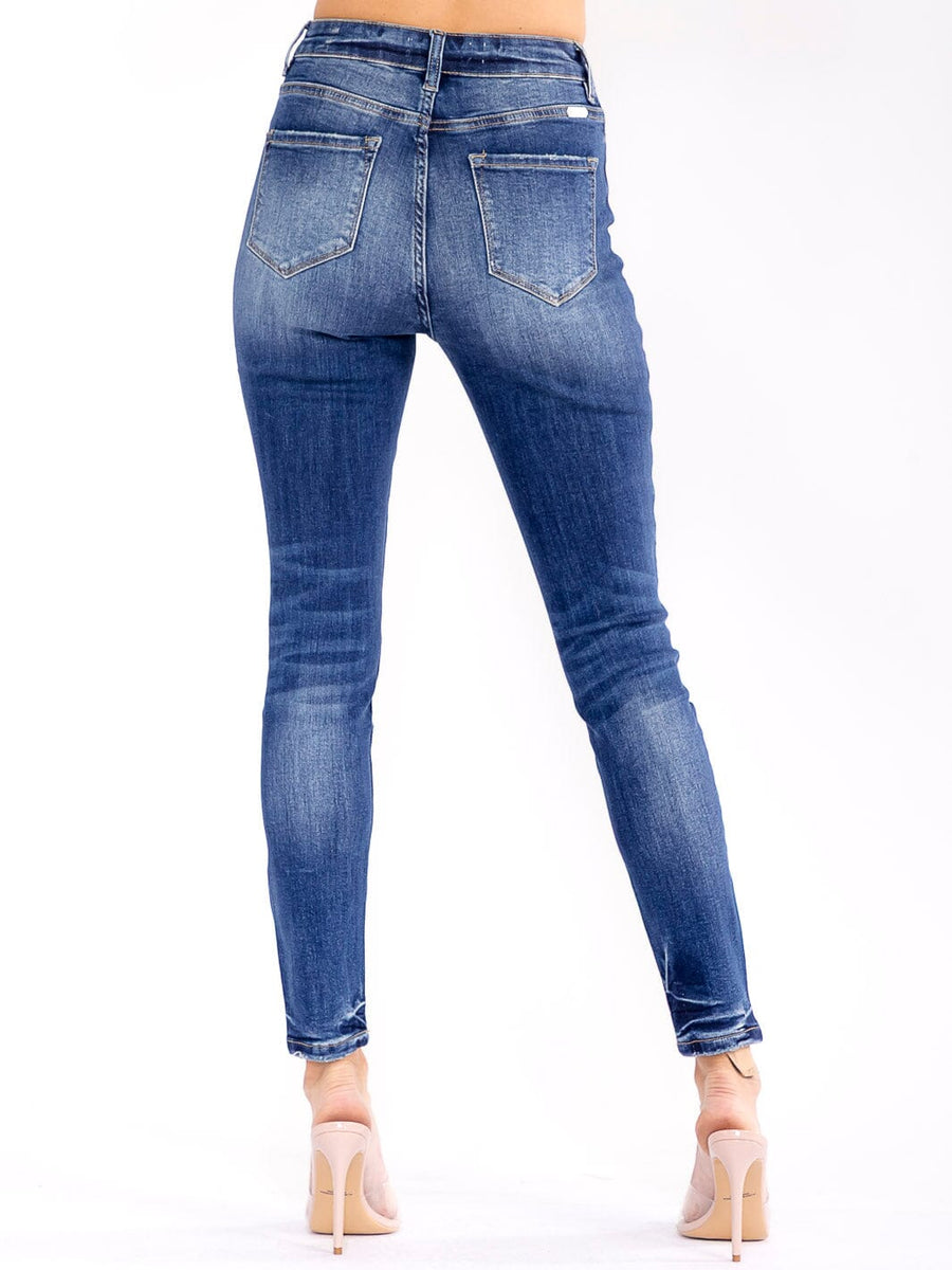 BUTTON CLOSURE POCKETS SKINNY KANCAN JEANS