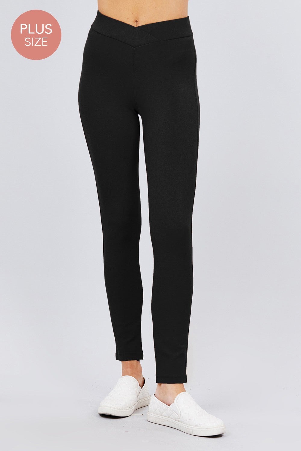 Plus Size V shaped mid rise pant