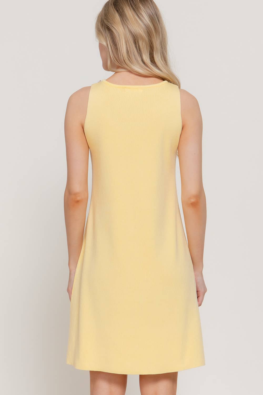 Sleeveless Embellished Scoop Neck Mini Dress