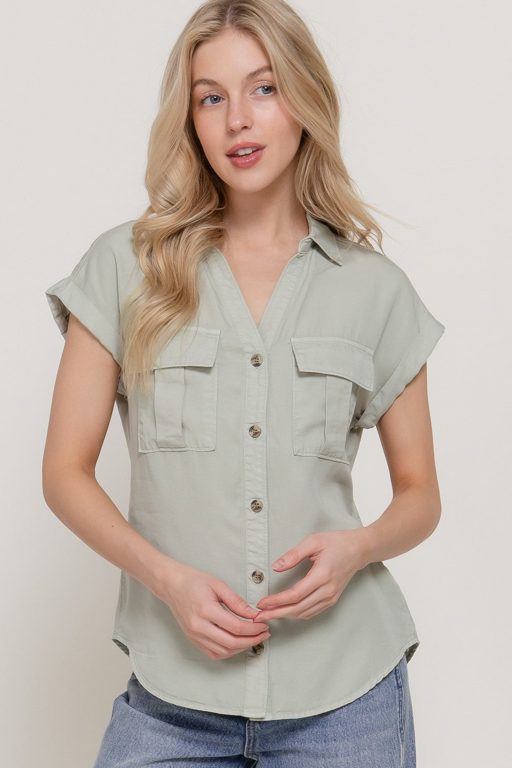 Dolman Short Sleeve Tencel Shirt