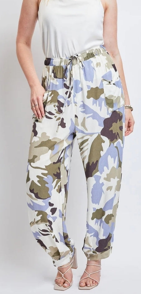 Missy Drawstring Wide Jogger Pant With Pleated Hem