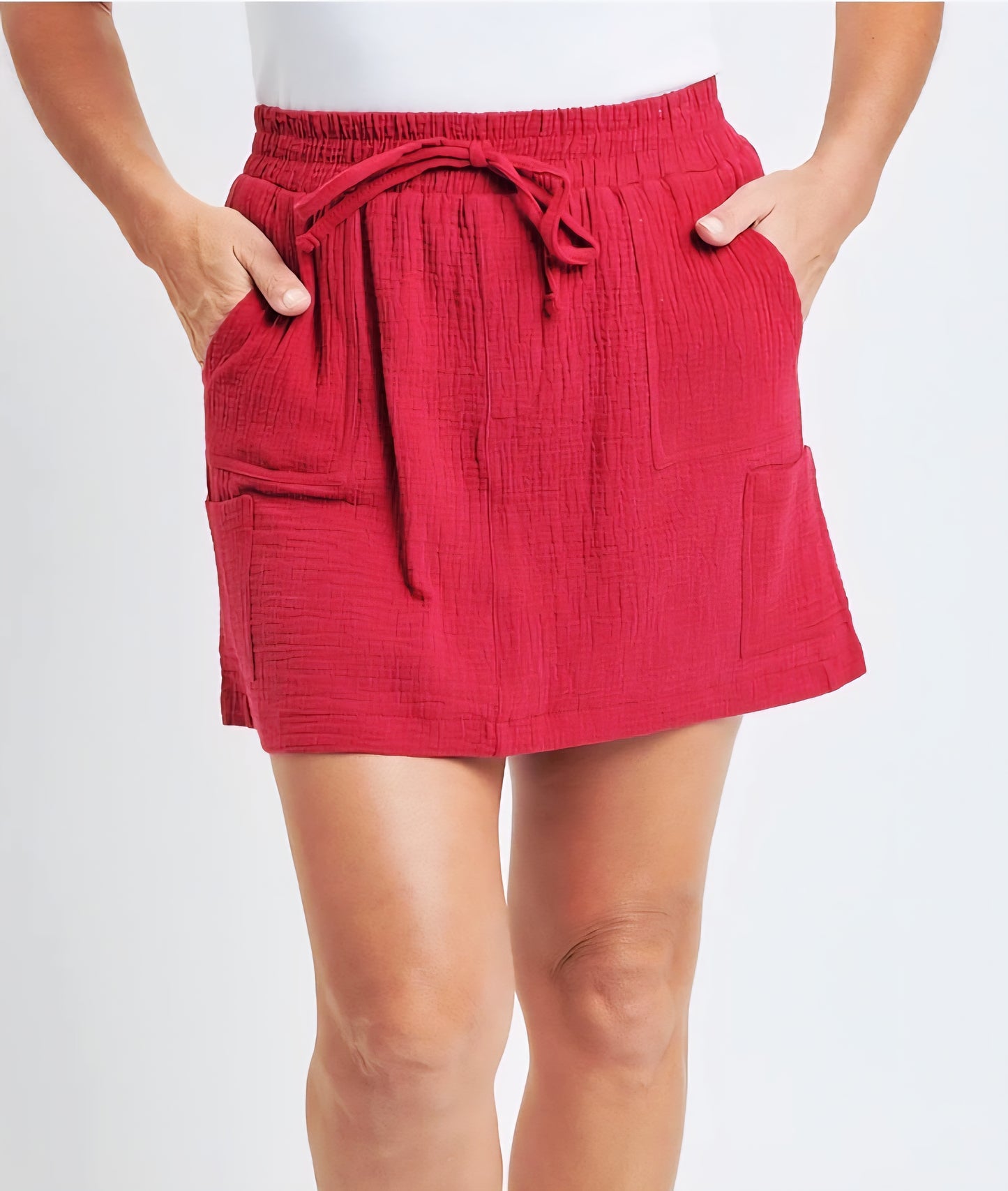Missy Cotton Gauze Cargo Skort
