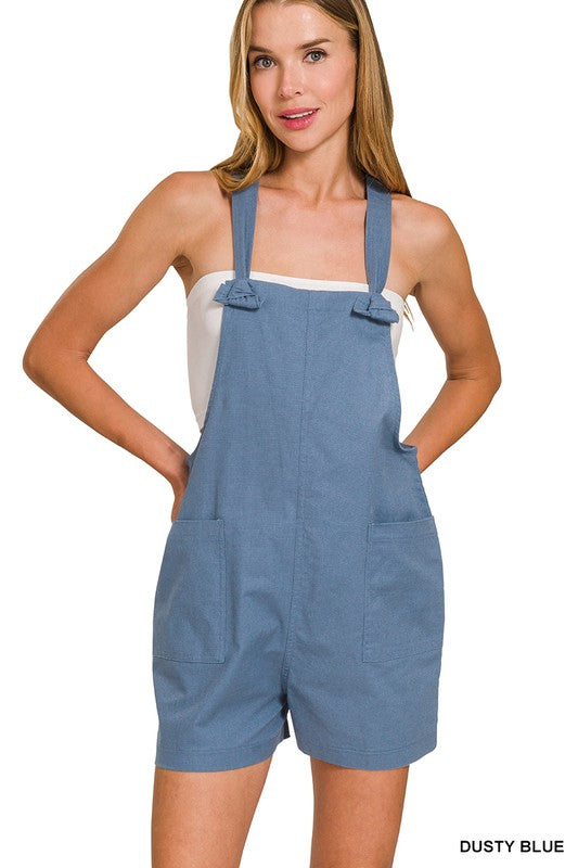 Knot Strap  Shorts Romper