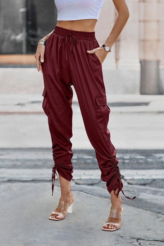 Drawstring Hem Stacked Pant