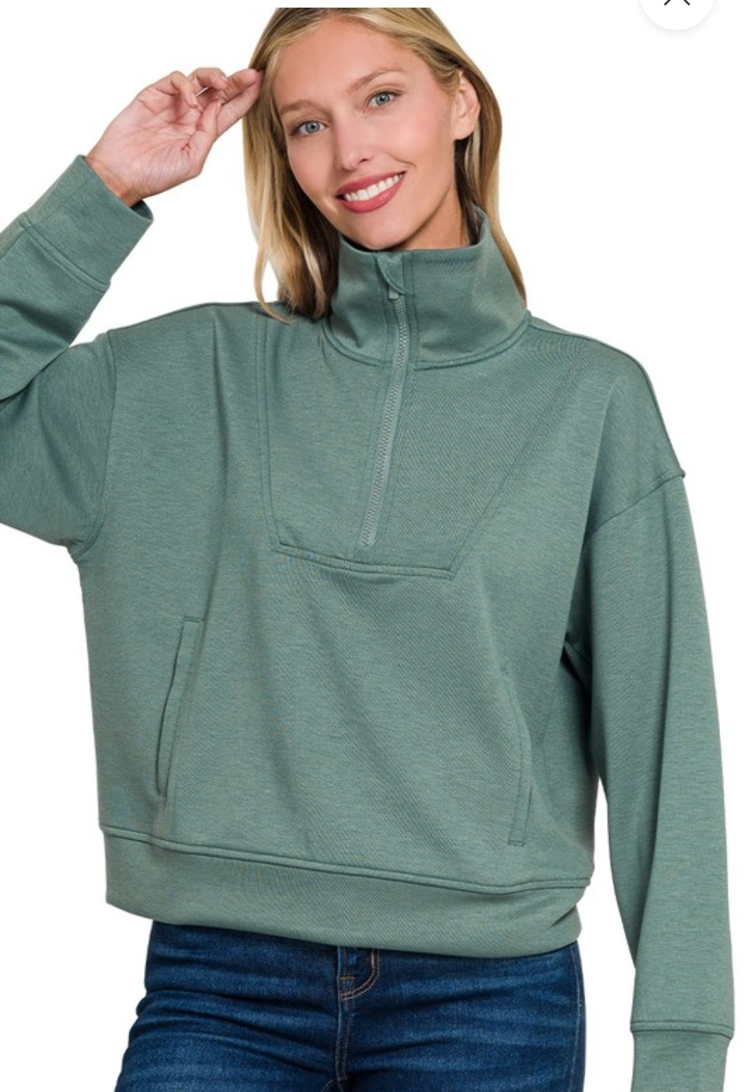 Scuba Knit Half zip pull over