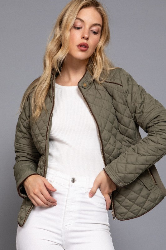 Rib Quilted Padding Jacket