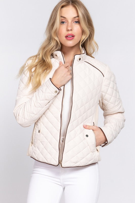 Rib Quilted Padding Jacket