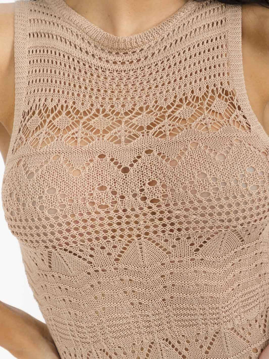 SLEEVELESS BODYCON KNITTED MINI DRESS