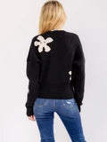 Floral Button Closure Sweater