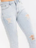 Distressed Rhinestone Skinny Pant