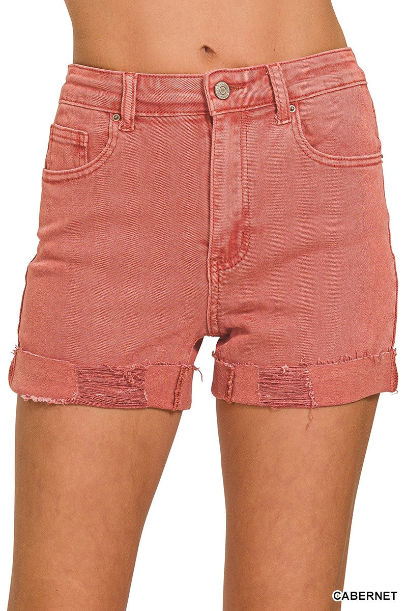 5 Pockets Cuffed Shorts