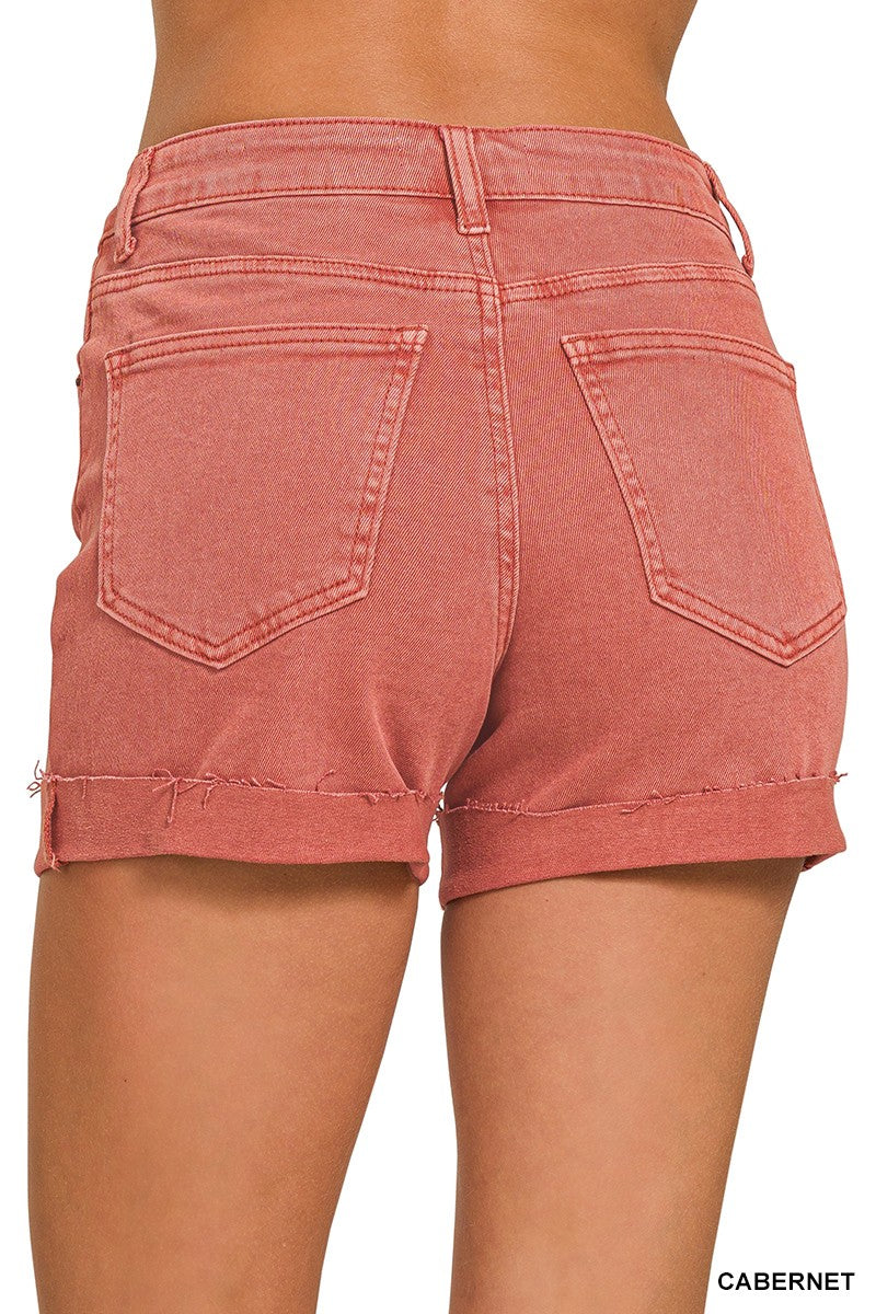 5 Pockets Cuffed Shorts