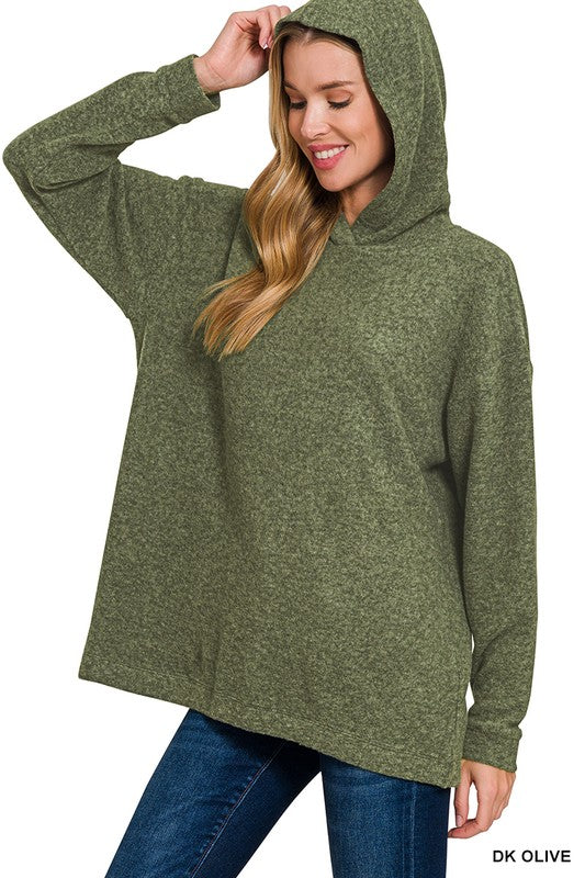 Hooded Brushed Mélange  Sweater