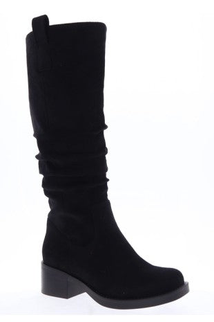 Black Suede Slouch Boot
