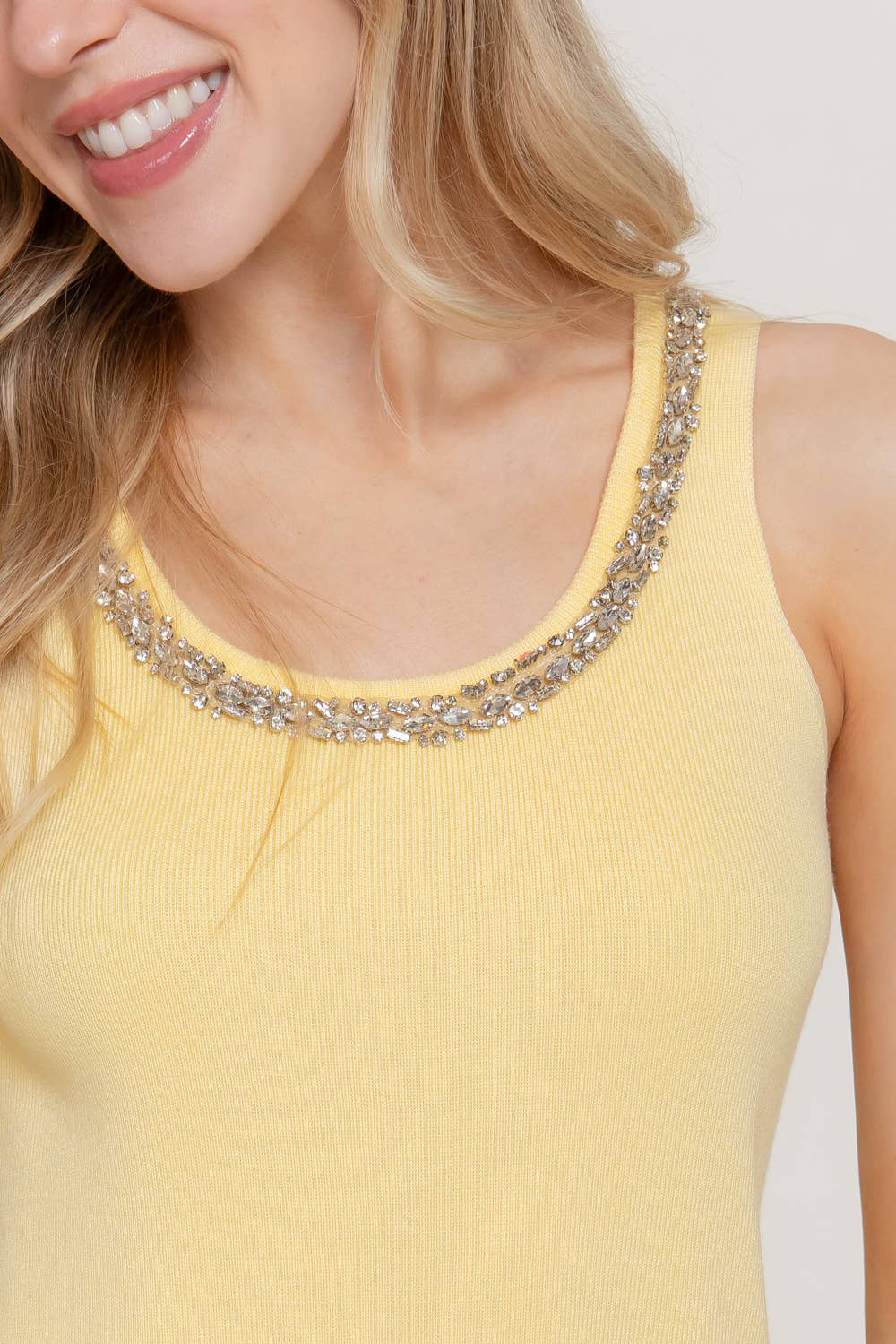 Sleeveless Embellished Scoop Neck Mini Dress