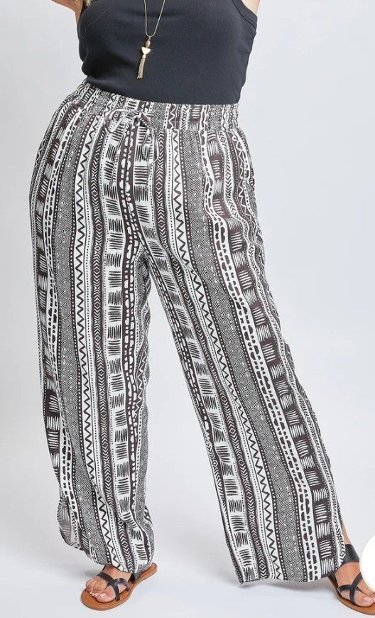 YMI Plus Linen Tribal Stripe Pant