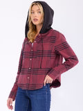 Women's Hooded Plaid Shirt