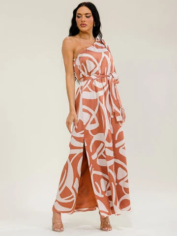 One Shoulder Maxi Dress