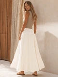 Self Tie Tiered Maxi Skirt