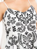 PLUS SIZE SLEEVELESS MULTI PRINT EMBROIDERY MINI DRESS
