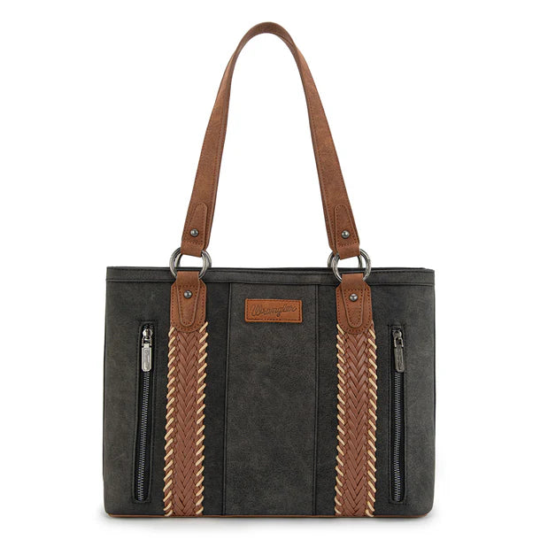 Wrangler Braided Whipstitch Zippered Tote