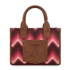 Wrangler Southwestern Pattern Dual Sided Print Tote/Crossbody - DARK PINK