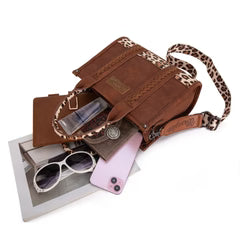 Wrangler Leopard Print Concealed Carry Tote/Crossbody