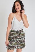 Missy Techno Fabric Dolphin Skort with Knit Under Short