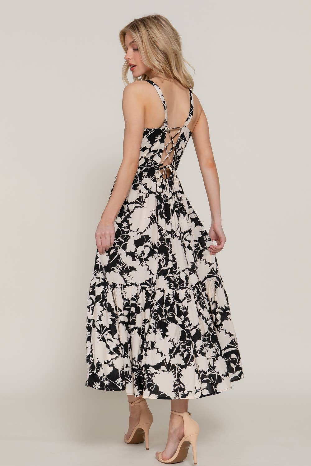 Floral Print Cami Midi Dress