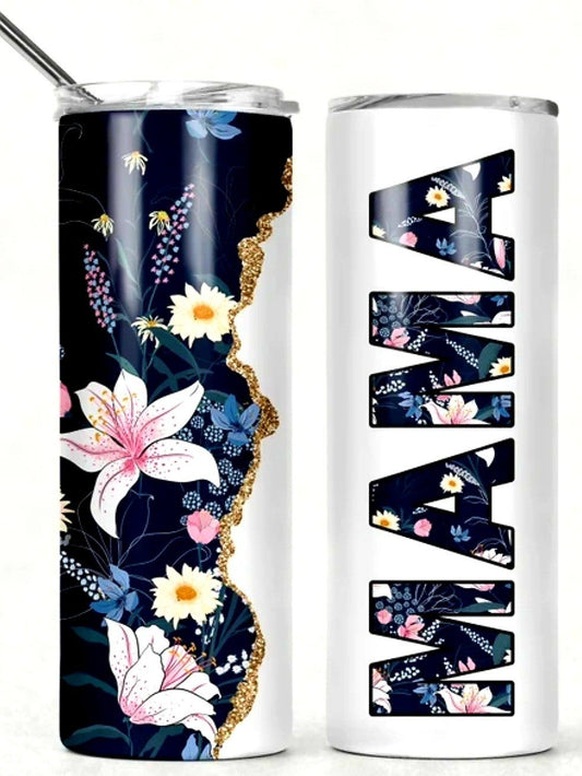 Floral mama tumbler
