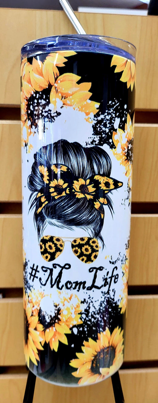 Mom Life  Sunflower Tumbler