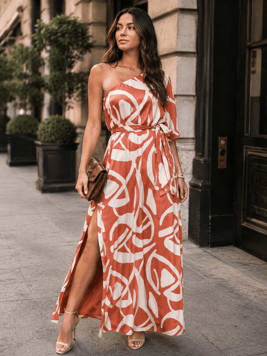 One Shoulder Maxi Dress