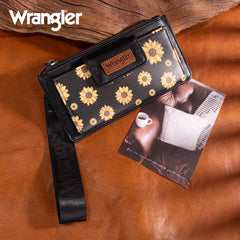 Wrangler Sunflower Card Wristlet Black