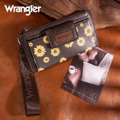 Wrangler Sunflower Card Wristlet Coffee